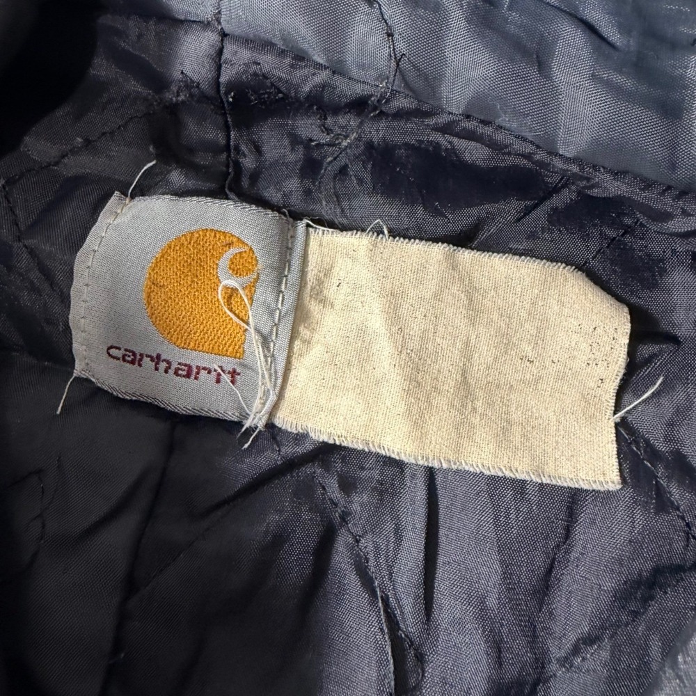 A- Carhartt Mens Duck Canvas Quilted Flannel Lined Active Jacket Brown Sz 24x28 - Picture 4 of 7